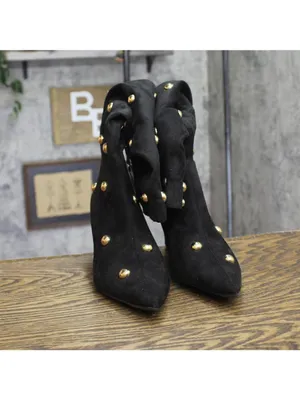 A New Day Womens Justice Boots Faux Suede Studded 94568942 Jet Black 7.5M thumbnail 4