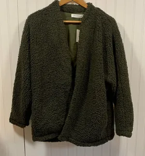 All in Favor Sherpa olive green jacket thumbnail 1