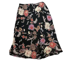 Vintage Black Floral Skirt Size Small Coquette Fairy Whimsigoth Y2K Sheer Lined thumbnail 2