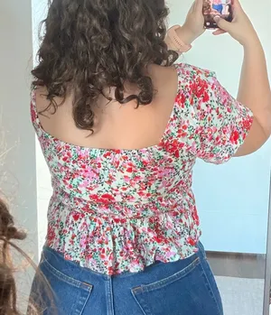 VICI Floral short sleeve peplum top thumbnail 4