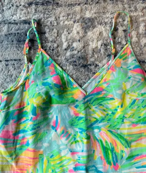 Women’s Size XXS Lela Colorful Printed Silk Cami Dress thumbnail 3