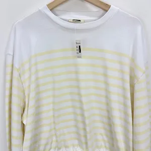 Madewell The Perfect Tie-Waist Tee in Allday Jersey Striped Pineapple M NWT thumbnail 8