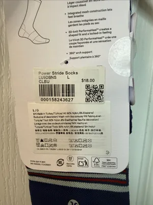lululemon athletica Navy Crew Socks with Red & Gray Stripes thumbnail 2