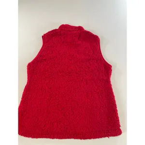 Antigua Sherpa Fleece Vest Red Womens Size L Chief Stitched Logo Full Zip thumbnail 7
