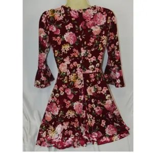 Womens Mine Velveteen Floral L/S Winter Dress Size: S thumbnail 3