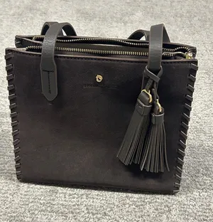 Spartina 449 brown suede leather whipstitch purse handbag shoulder bag thumbnail 1