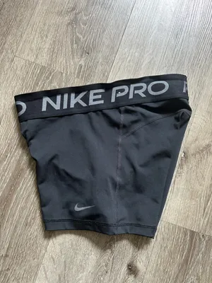Nike Black women's Pro Compression Shorts with Gray Logo size small thumbnail 4