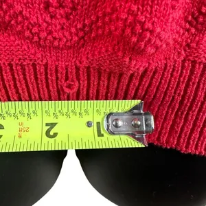 Vintage Village Green 100% cotton Red Knit Sweater Vest Size M thumbnail 5