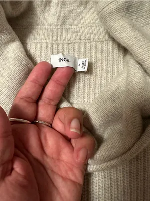 Vince Heathered Light Gray Ribbed Cowl Neck Sweater thumbnail 5