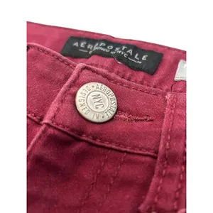 Aeropostale Womens Burgundy Skinny Jeans Maroon Stretch Denim Pants Size 4/27R thumbnail 3