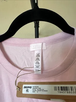 NWT Skims Boyfriend Cropped Tank in Cherry Blossom, Size Small thumbnail 5