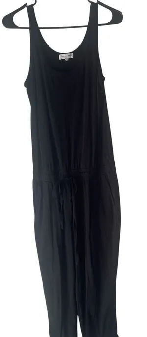 Michael Stars Size‎ Small Black Soft Tank Casual Cropped Jersey Jumpsuit thumbnail 1