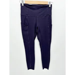 Lululemon Fast and Free 7/8 Dark Purple Pull On Tights Leggings Women's Size 6 thumbnail 12
