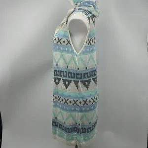 Say What medium native inspired print open cardigan hoodie thumbnail 4