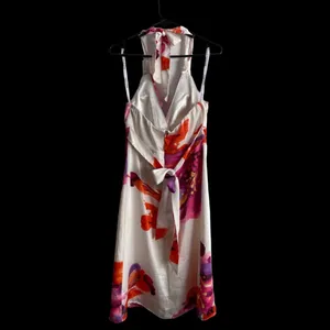 BISOU BISOU Michele Bohbot White/Pink/Orange Dress Size‎ 4 thumbnail 7