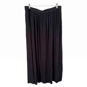 NWT OGL Soft Linen Knit Gathered A Line Maxi Skirt Size XL Navy Blue Pockets thumbnail 3