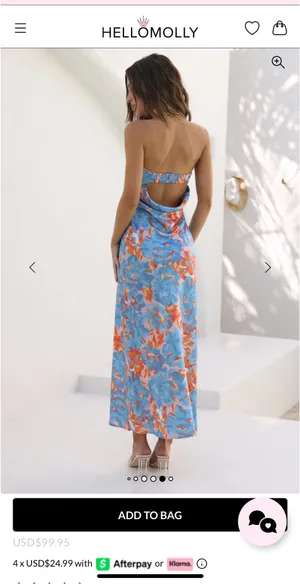 Hello Molly Orange and blue floral tube top maxi dress thumbnail 2