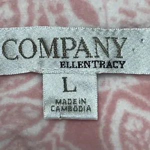 Ellen Tracy Pajama Set Button Front Shirt Pink Paisley Shabby‎ Chic Cottage L thumbnail 10
