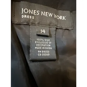 Vintage Jones New York 100% Silk Black Beaded Slip Dress Size 14 Whimsigoth thumbnail 6