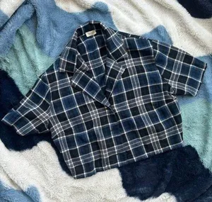 Brandy Melville Plaid Cropped Button Up Shirt thumbnail 1