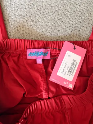 NWT edikted red track pants  thumbnail 2
