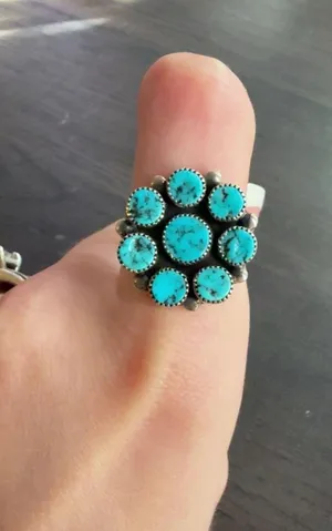 Authentic turquoise ring Blue Size 6 thumbnail 1