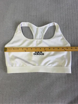 adidas White Sports Bra with Black Logo - Racerback Athletic Bra thumbnail 5