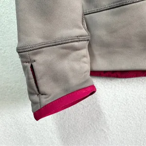 Salomon Half 1/2 Zip Hoodie Pullover Women's M Gray Pink Fleece Thermal Pockets thumbnail 6