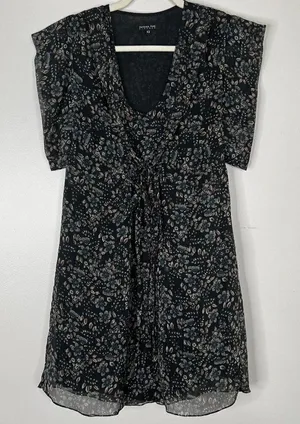 Patrizia Pepe Ditsy Floral Tie Front‎ Flowy Short Sleeve Dress thumbnail 1