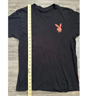 Playboy Women's Crew Neck T-Shirt with Red Logo Bunny Medium thumbnail 2