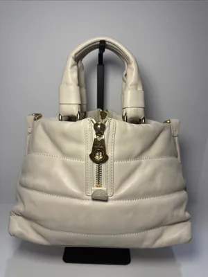 Moncler Amandine Borsa White Leather Puffer Satchel thumbnail 2