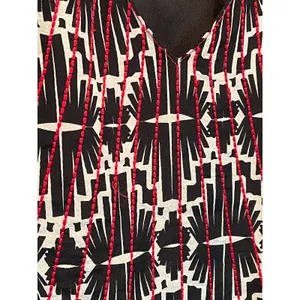 Anthropologie Chloe Oliver Embroidered Silk Geometric Shift Dress Medium thumbnail 7