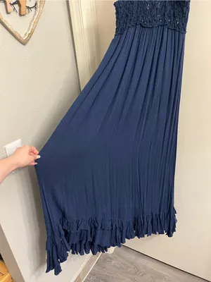 Free People Adella Navy Blue Maxi Dress XS thumbnail 11