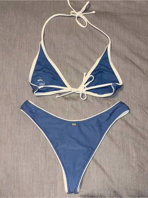 Rip Curl Small Blue Bikini Set, Shell, Triangle Top and High Leg Bottoms, Tillys thumbnail 8