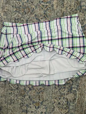 Lillie Green Scalloped Hem Plaid Skort Size S thumbnail 4