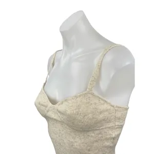 Aritzia Wilfred Beige Wool Cashmere Knit Bustier Corset Cami Tank Crop Top Sz S thumbnail 2