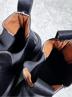 Black Faux Leather Chunky Chelsea Boots Size 40 thumbnail 7