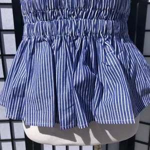 🔷Miley & Molly Blue Stripe Peplum Tank Blouse thumbnail 5