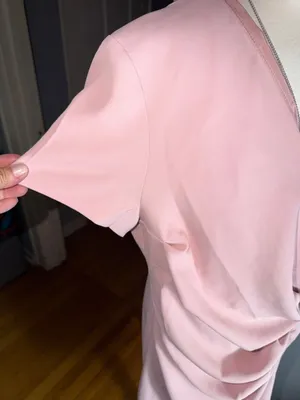 NWT Ruched Wrap Midi Dress in Blush Pink thumbnail 4
