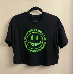CycleBar Black Neon Glow Ride Crop Tee Medium thumbnail 1