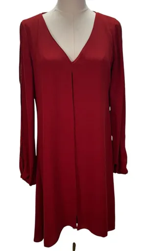 White House Black Market Red Dress Womens 4 Flowy Open‎ Sleeves Cocktail Wedding thumbnail 1