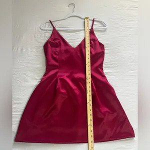 OOTDFash Burgundy Satin Dress Size Medium‎ thumbnail 7