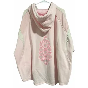 Free People‎ Movement Racing Striped Hoodie Heirloom Pink Women's Size Medium thumbnail 2