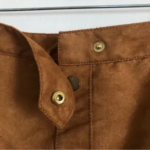 H&M Vegan Faux Leather Suede Button Front High Rise Mini Skirt 10 thumbnail 5
