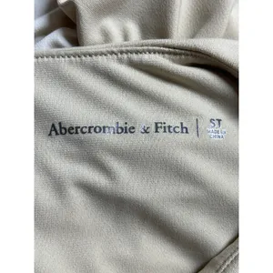 Abercrombie & Fitch Beige Khaki Colorblock Cutout Ruched Mini Bodycon Dress ST thumbnail 5