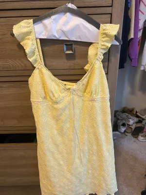 Dress Free People Lace yellow thumbnail 1