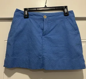 Lilly Pulitzer Nicki Skort Skirt Jumbo Pique Blue Sz 4 Coastal Preppy Casual thumbnail 1