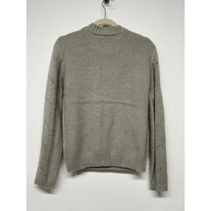 English Factory Pointelle Knit Sweater Heather Gray Mock‎ Neck Wool Blend S NWT thumbnail 5