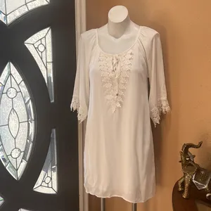 Naif white long sleeve dress thumbnail 2