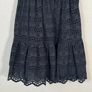 Love Shack Fancy Black Lace Off Shoulder Mini Dress Womens XS Whimsigoth Boho thumbnail 9